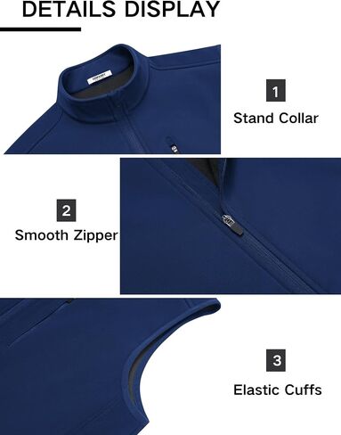 COOFANDY Mens Lightweight Softshell Vest Windproof Sleeveless Jacket Zip Up Fleece Lined Vest Outerwear for Golf Running in Saudi Arabia