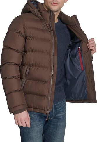 Tommy Hilfiger Men's Hooded Puffer Jacket (Standard and Big & Tall) in Saudi Arabia