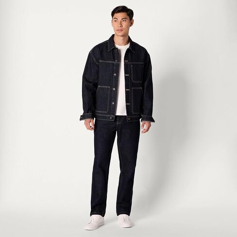 Amazon Essentials Men's Men's Rigid Denim Stacket-Fit Forfity Stack in Kuwait