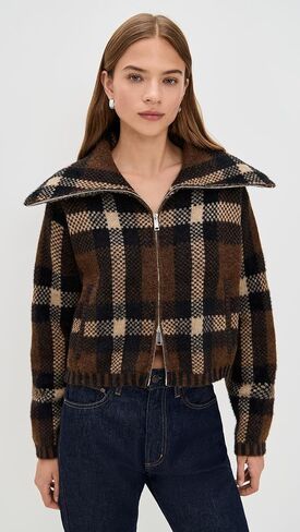 [BLANKNYC] Womens Prep Academy Plaid Sweater Jacket in Saudi Arabia
