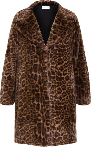 City Chic Women's Plus Size Coat - Remi Leopard Faux Fur in Kuwait