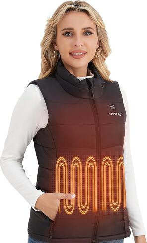 Heated Vest Women, Heated Jackets for Women, 3 Heating Levels (Battery Pack Included) Black in Saudi Arabia