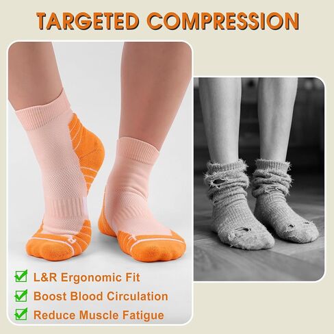 Gonii Ankle Socks Womens Running Compression Hiking Quarter Athletic Socks 3 Pairs in Kuwait