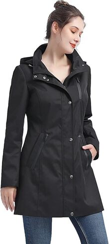 BGSD Women easton المقاومة للماء مقنعين سترة المطر anorak anorak - منتظم وحجم زائد in Saudi Arabia