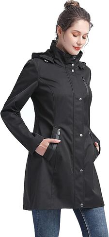 BGSD Women easton المقاومة للماء مقنعين سترة المطر anorak anorak - منتظم وحجم زائد in Saudi Arabia