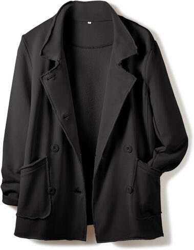 Ainangua Classic Trench Coats for Women Double Breasted Belfast Fleece Peacoat Jackets Essentials Fall Winter Coat in Saudi Arabia