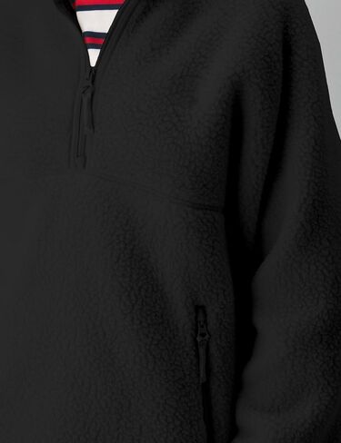 Aimiray Fleece Pullover Women Long Long Shep Zip Sherpa سترة دافئة Teddy Teddy Sweatshirts مع جيوب جانبية in Kuwait