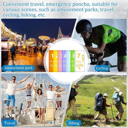 49/98 Pcs Disposable Rain Ponchos for Adults with Padded Drawstring Hoods and Pockets, Suitable for Emergency in Saudi Arabia