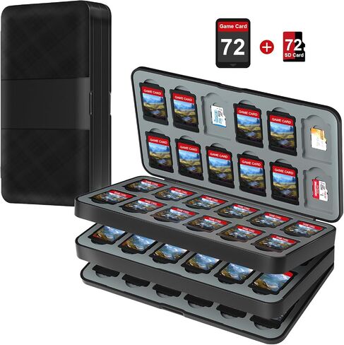 𝑹𝒂𝒑𝒆𝒍𝒍 Super-Large Capacity game card case for Switch Game Card, Switch Game case with 96 Game Card Slots and 96 Micro SD Card Slots. (Black) in Saudi Arabia