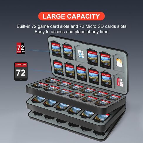 𝑹𝒂𝒑𝒆𝒍𝒍 Super-Large Capacity game card case for Switch Game Card, Switch Game case with 96 Game Card Slots and 96 Micro SD Card Slots. (Black) in Saudi Arabia