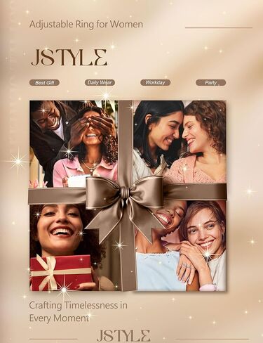 حلقات JSTYLE GOLD قابلة للتكديس للنساء غير المشوهة مفتوحة قابلة للتعديل حلقات مكعبة الزركونيا رقيقة إبهام الخاتم الفضي مجموعة 14K مملوءة بالذهب الخنصر مجموعة التراهن in Saudi Arabia