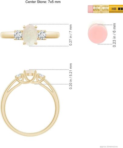 Angara Natural Opal Ring for Women | Oval Opal Ring with Diamond Accents in 14K Solid Gold/Platinum in Kuwait