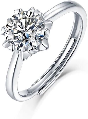 1 Carat Diamond Rings for Women 14K White Gold,IGI Certified Round Cut (E-F Color VS2-SI1) Classic Ring for Women, Luxury Women’s Anniversary Band, Statement Bridal or Celebration Jewelry for Women in Saudi Arabia