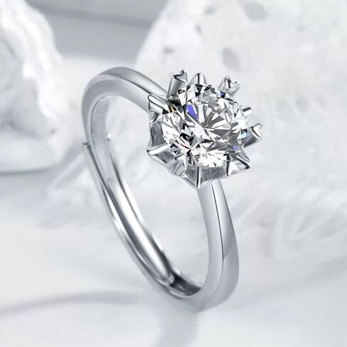 1 Carat Diamond Rings for Women 14K White Gold,IGI Certified Round Cut (E-F Color VS2-SI1) Classic Ring for Women, Luxury Women’s Anniversary Band, Statement Bridal or Celebration Jewelry for Women in Saudi Arabia