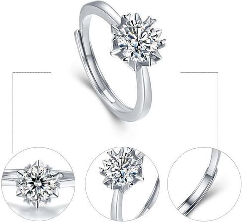 1 Carat Diamond Rings for Women 14K White Gold,IGI Certified Round Cut (E-F Color VS2-SI1) Classic Ring for Women, Luxury Women’s Anniversary Band, Statement Bridal or Celebration Jewelry for Women in Saudi Arabia