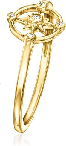 Pure Collection by Ross-Simons Diamond Compass Ring in 14kt Yellow Gold in Saudi Arabia