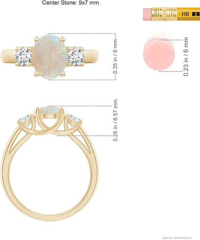 Angara Natural Opal Ring for Women | Oval Opal Ring with Diamond Accents in 14K Solid Gold/Platinum in Saudi Arabia