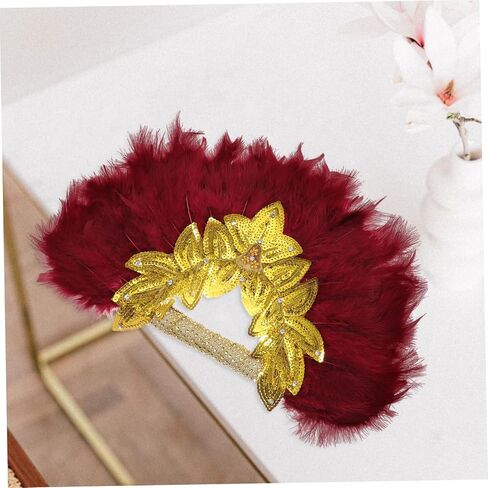 Lifkome Golden Lace Fan مروحة محمولة لليوم زخرفة زخرفية للعروس لمهرجانات حفلات الزفاف in Saudi Arabia