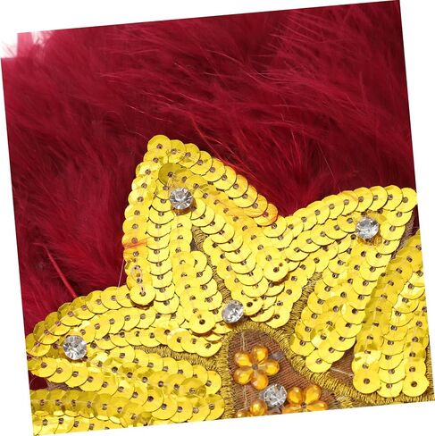 Lifkome Golden Lace Fan مروحة محمولة لليوم زخرفة زخرفية للعروس لمهرجانات حفلات الزفاف in Saudi Arabia