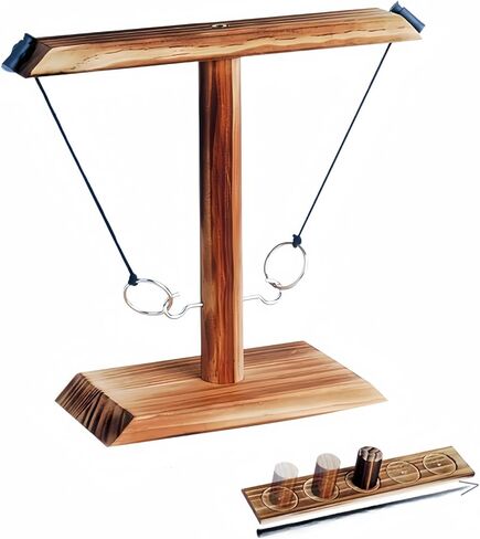 Ring Toss Game, Ring Throwing Game with Shot Put, Hook and Ring Throwing Game for Adults Kids, Fun Hook and Ring Game with Ladder in Kuwait