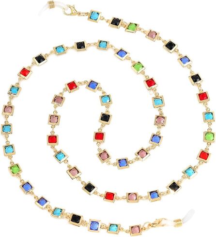 سلسلة نظارات نظارات شمسية من Lureen Crystal Crystal للنساء ، قلادة نظارات الحزام الشمسي حول الرقبة in Kuwait