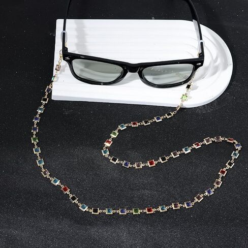 سلسلة نظارات نظارات شمسية من Lureen Crystal Crystal للنساء ، قلادة نظارات الحزام الشمسي حول الرقبة in Kuwait