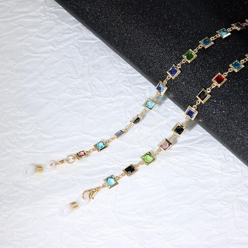 سلسلة نظارات نظارات شمسية من Lureen Crystal Crystal للنساء ، قلادة نظارات الحزام الشمسي حول الرقبة in Kuwait