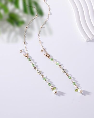 سلسلة نظارات أنيقة للنساء - سلسلة حامل النظارات مع شرابة لحزام التجنيب النظارات منع فقدان النظارات in Kuwait
