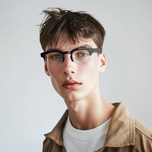LONDON MOLE® Courier Fashion Glasses | Clear lens Zeros | Vintage browline frames | Unisex Fit | Spring Hinges in Saudi Arabia