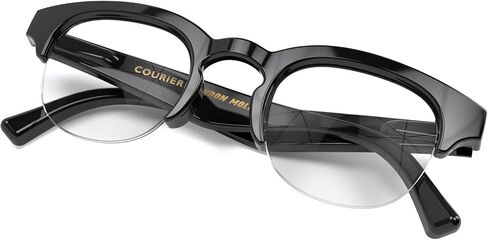 LONDON MOLE® Courier Fashion Glasses | Clear lens Zeros | Vintage browline frames | Unisex Fit | Spring Hinges in Saudi Arabia