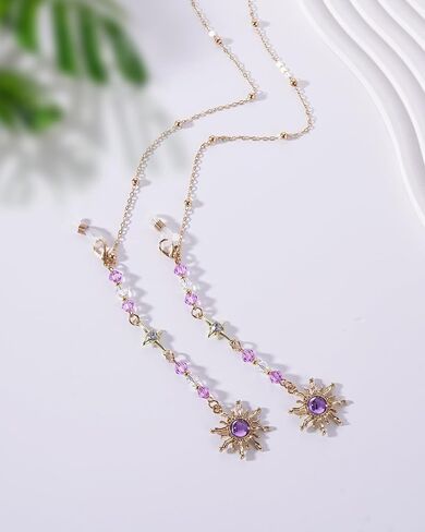 سلسلة نظارات أنيقة للنساء - سلسلة حامل النظارات مع شرابة لحزام التجنيب النظارات منع فقدان النظارات in Kuwait