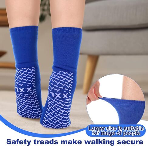 Foaincore 12 Pairs Non Slip Hospital Socks with Grips for Men Women Single Tread Slipper Socks for Seniors Patients in Saudi Arabia