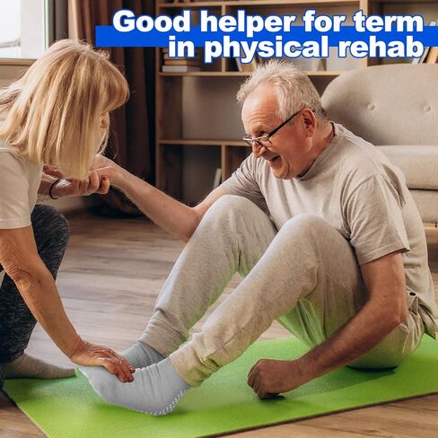 Foaincore 12 Pairs Non Slip Hospital Socks with Grips for Men Women Single Tread Slipper Socks for Seniors Patients in Saudi Arabia