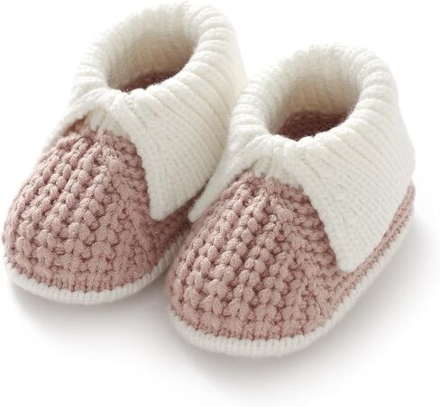 Baby Booties Newborn Hand Knit Sock Shoes Soft Cozy First Walkers for Infant Boys Girls in Kuwait