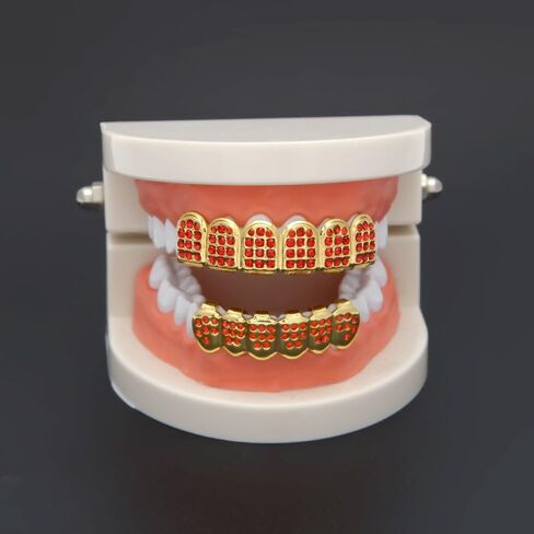 Love Andara 18K White Gold Plated Teath 6 أسنان أعلى مجموعة من الهيب هوب مجموعة Grillz in Saudi Arabia
