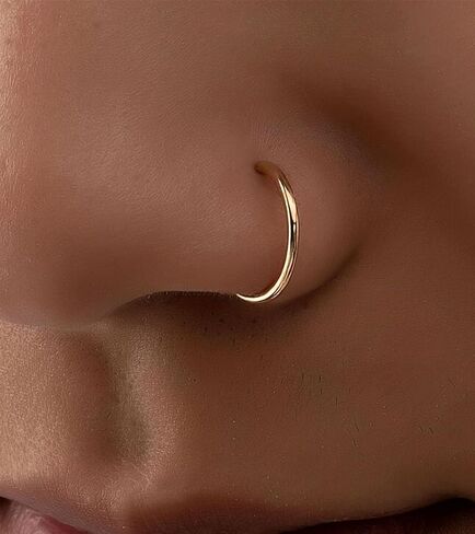MODRSA FAPE SNOPE RING HOOP D شكل مزيف حاجز حاجز مقطع خاتم حاجز غير مثقوب على حلقات الشفاه فو القرط in Saudi Arabia