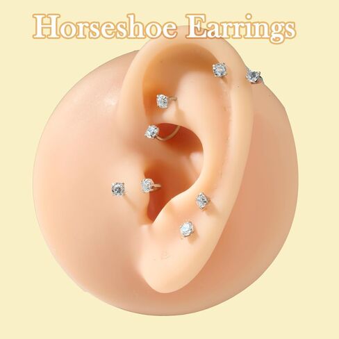Longita 20g 18g حلقة الأنف الحدودية للنساء للنساء جوهرة الحذاء الحذاء خاتم الأنف الطوق الجراحي الفولاذ الفضي الذهب الغضروف اللولب Tragus حلق الأطواق Labret Percing Jewelry حلقات صغيرة الحاجز in Kuwait