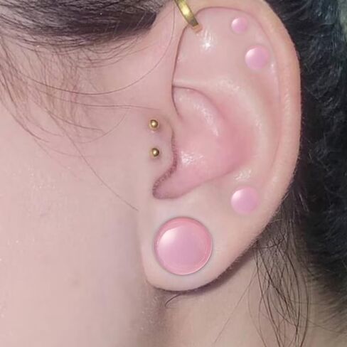 Vankula 14PCS/10PCS 14G-00G Glass Ear Gauges Stretching Kit Short Taper Expander Comfy Dead Pain-Free Plugs with Rubber Rings Domed Body Piercing Jewelry in Kuwait