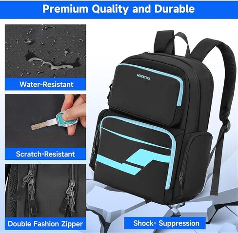 Deegotech Gaming Backpack for PS5, Protective Travel Carrying Case Bag Compatible with Playstation 5 Console Game Storage Bag with Multiple Pockets for PS5 Disc/Game Cards/Laptop Tech Gifts for Men in Kuwait