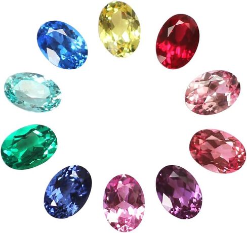 مختبر نمت من الياقوت ياقوت إينالد إينال ياج الأحجار الكريهة البيضاوي 5x7mm و 10 ألوان بطاقة الألوان in Kuwait