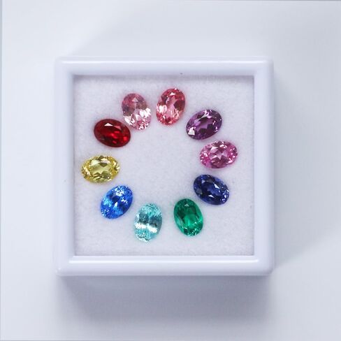 مختبر نمت من الياقوت ياقوت إينالد إينال ياج الأحجار الكريهة البيضاوي 5x7mm و 10 ألوان بطاقة الألوان in Kuwait
