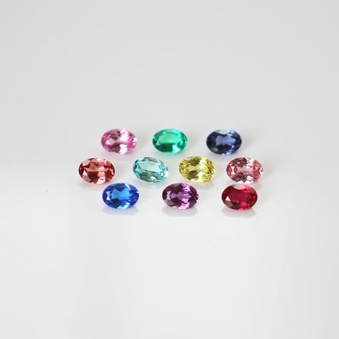 مختبر نمت من الياقوت ياقوت إينالد إينال ياج الأحجار الكريهة البيضاوي 5x7mm و 10 ألوان بطاقة الألوان in Kuwait