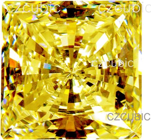 12 X 12 MM / 9.50 CTS Yellow Cubic Zirconia Super Quality Loose Square Stone 7 Star U.S.A Shipper in Saudi Arabia