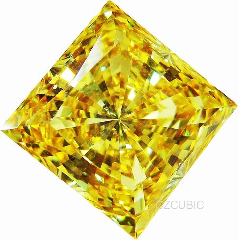12 X 12 MM / 9.50 CTS Yellow Cubic Zirconia Super Quality Loose Square Stone 7 Star U.S.A Shipper in Saudi Arabia
