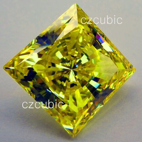 12 X 12 MM / 9.50 CTS Yellow Cubic Zirconia Super Quality Loose Square Stone 7 Star U.S.A Shipper in Saudi Arabia