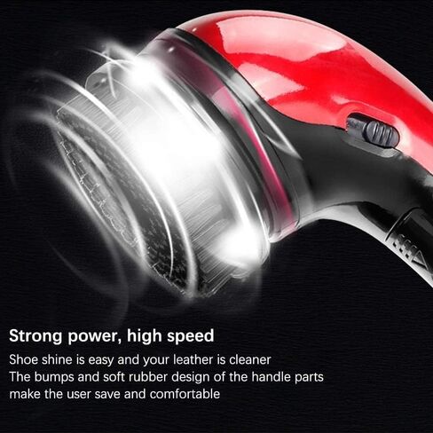 Mini Electric Household Shoe Polisher, Portable Leather Polishing Equipment, Automatic Cleaning Machine, Hand-Held Shoe Polisher Kit for Men and Women, Leather Care Kit,Red in Saudi Arabia