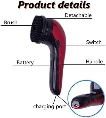 Mini Electric Household Shoe Polisher, Portable Leather Polishing Equipment, Automatic Cleaning Machine, Hand-Held Shoe Polisher Kit for Men and Women, Leather Care Kit,Red in Saudi Arabia