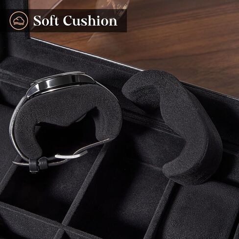 Procase Watch Case ، 8 Slot Mens Watch Box Holder Organizer With Lid Glass ، و Display Watches Case ، ومربع مجوهرات للرجال مع درج ، وهدايا عيد ميلاد للرجال للنساء -8 ، فتحة إسبرسو in Kuwait