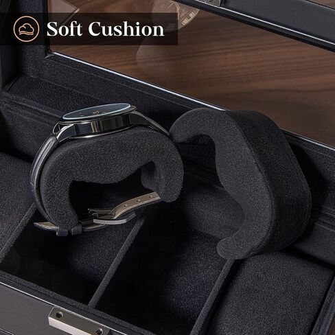 ProCase Watch Case, 8 Slot Mens Watch Box Holder Organizer with Glass Lid, 2-Layer Watches Display Case, Mens Jewelry Box with Drawer, Birthday Christmas Gifts for Men Women -8 Slot, Espresso in Saudi Arabia