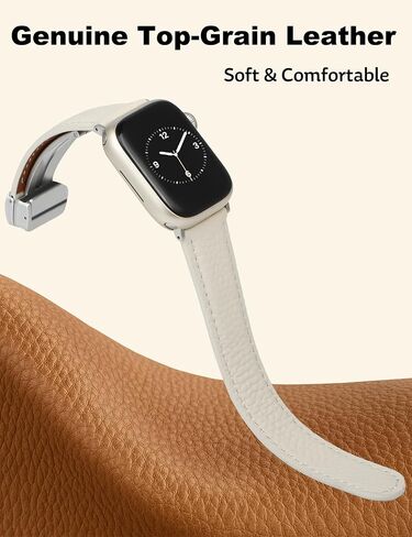نطاق ساعة مراقبة مغناطيسية جلدية متوافقة مع Apple Watch 46mm 45mm 44mm 42mm 41mm 40mm 40mm 38mm ، حزام بديل مصمم الحبوب العلوي للنساء Men iWatch Series 10/9/8/7/6/5/4/3/2/1/se/se/ultra 2 in Saudi Arabia